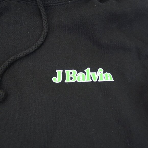 New J Balvin Tropical Hoodie Tour Concert Sweatshirt Black Reggaetón Lightning - Picture 3 of 4